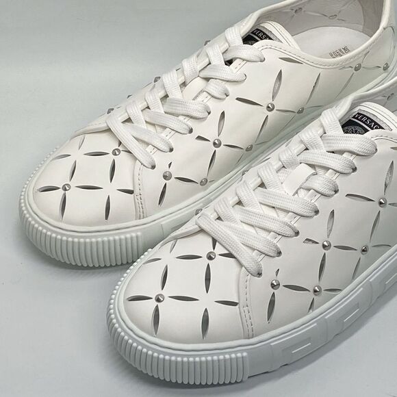 Versace Laser-Cut Low-Top Leather Sneakers size 42/us size 9 - Picture 4 of 14